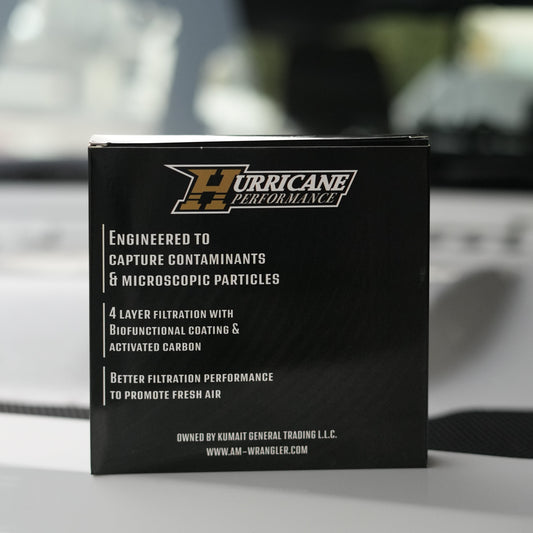 Hurricane Performance Premium Cabin Air Filter: High Performance, Washable, Clean Airflow to your Cabin: Designed for 2011-2017 Wrangler JK 3.6L