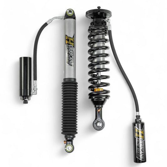 HURRICANE RACING EXTREME SERIES 2.5 FRONT COIL-OVER & 2.5 MONOTUBE REAR SHOCKS WITH REMOTE RESERVIORS - 3 -WAY (2 COMPESSION + 1 REBOUND) DAMPING ADJUSTMENT FOR FORD F150