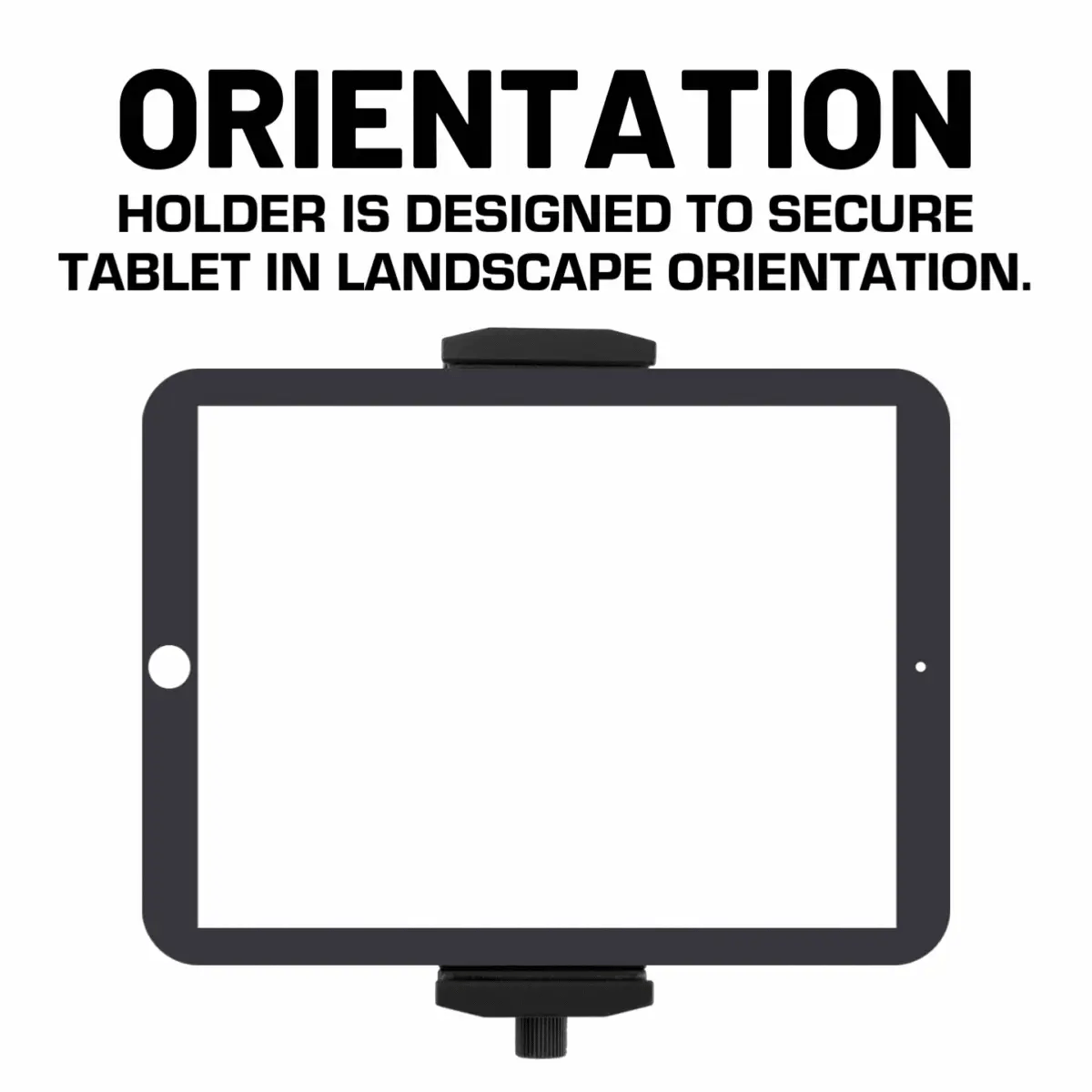 BULLETPOINT Heavy Duty Aluminum 2-Point Universal Tablet Holder with Integrated 20mm Ball