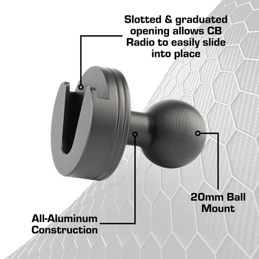 Bulletpoint Aluminum CB Radio Holder with 20mm Ball Mount