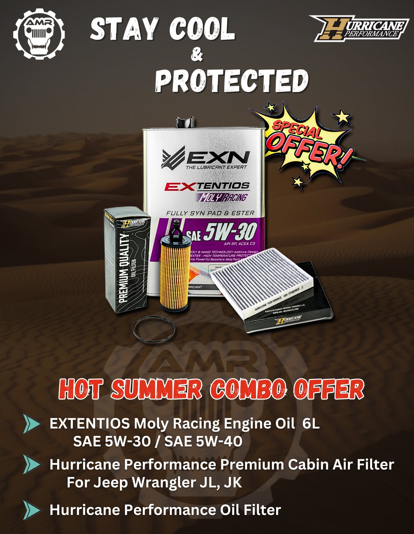 Hot summer combo-5W30 Engine oil& filter for jeep JL& JT