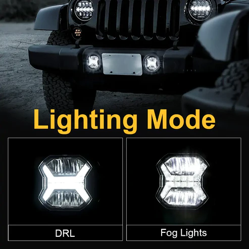 Hurricane 4" LED WindTunnel Fog Lights for Jeep JL JK JT