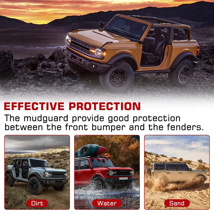 Front Bumper Mudflaps for Ford Bronco 2021+