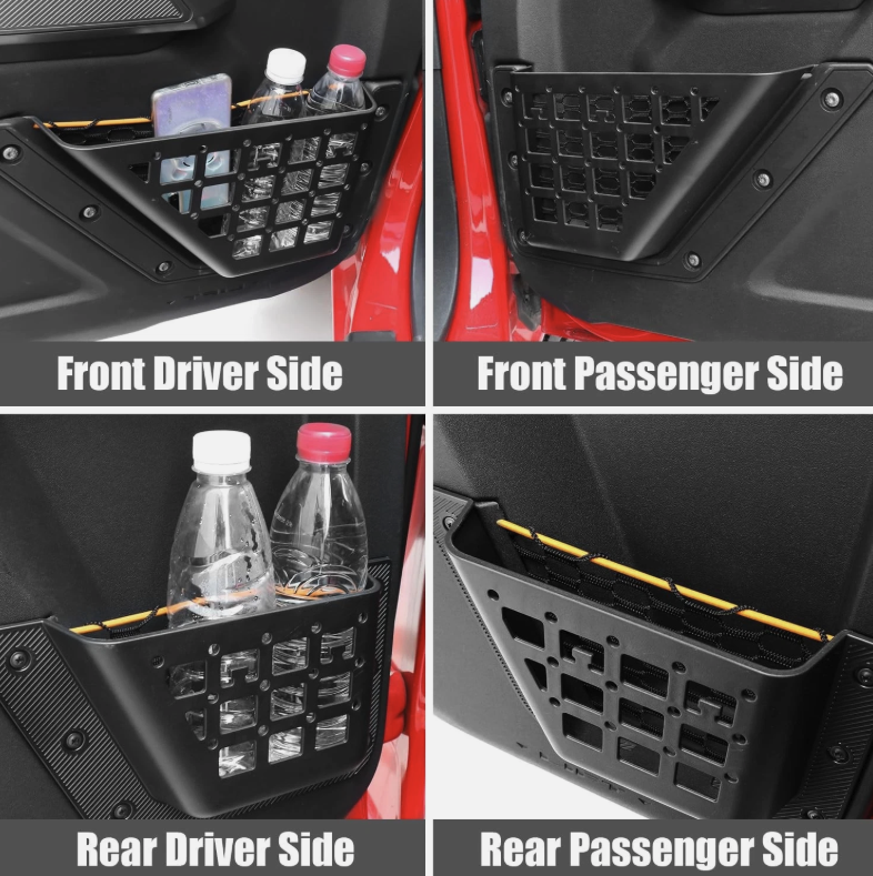 Door Storage Pockets Organizer Compatible with Ford Bronco 4 Door
