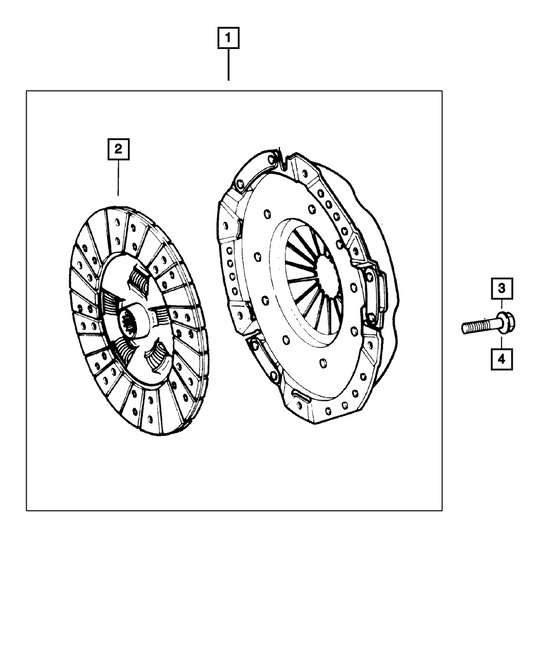 Mopar Pressure Plate and Disc Clutch Kit - (52104732AC)- 2005-2011 Jeep Wrangler