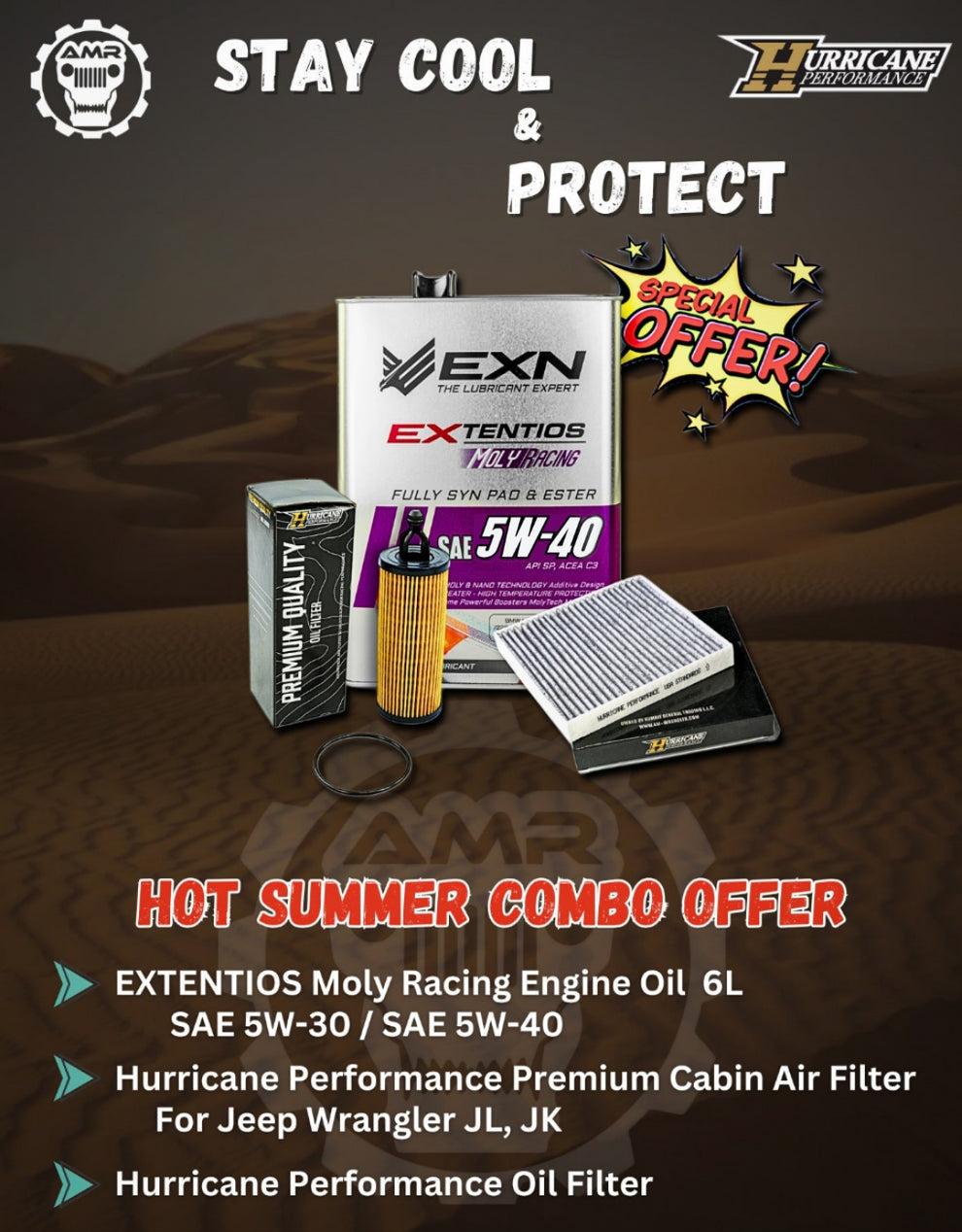 Hot summer combo-5W40 Engine oil& filter for jeep JK