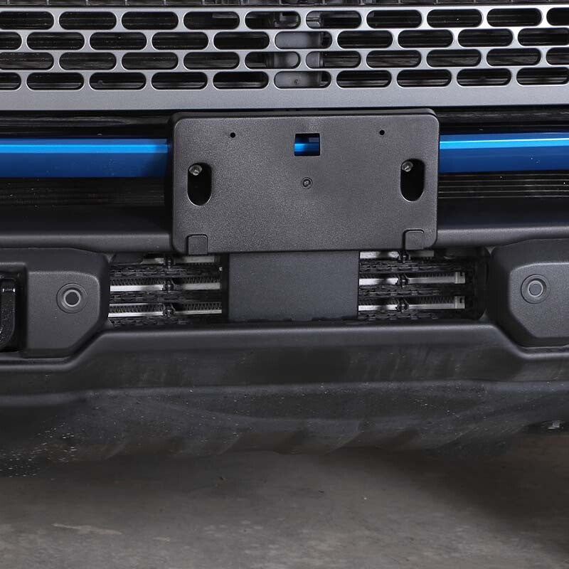 Black Exterior US Front License Plate Holder Mount Bracket for Ford Bronco 2021+