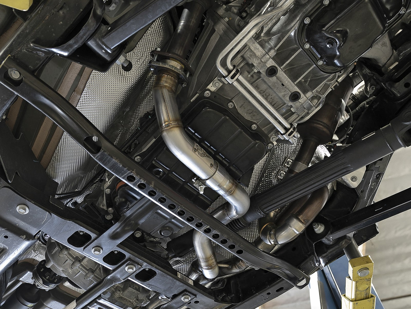 AFE Power Twisted Steel 2-1/4 IN 409 Stainless Steel Y-Pipe For Jeep Wrangler JL & JT