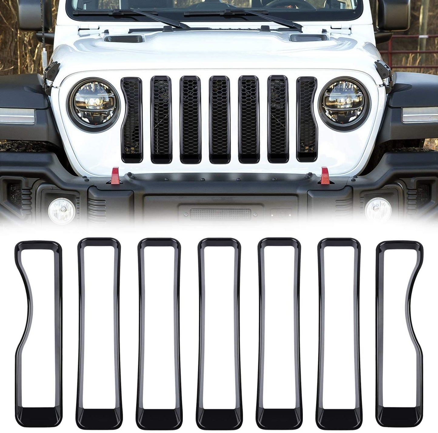 Front Grille Insert Covers Trim for Jeep Wrangler JL/JT