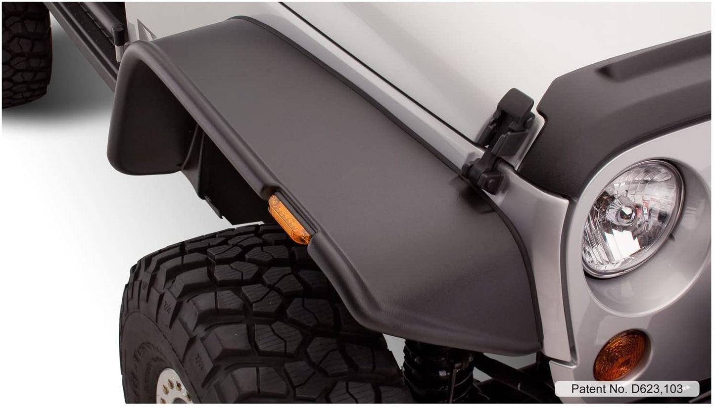Bushwacker Black Jeep Flat Style Fender Flare Set for Jeep Wrangler JK - am-wrangler