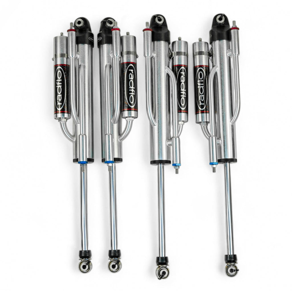 Radflo OE Replacement 2.5 Front & Rear Bypass 2 Tube With Remote Reservoir For Jeep JL,JT & 392