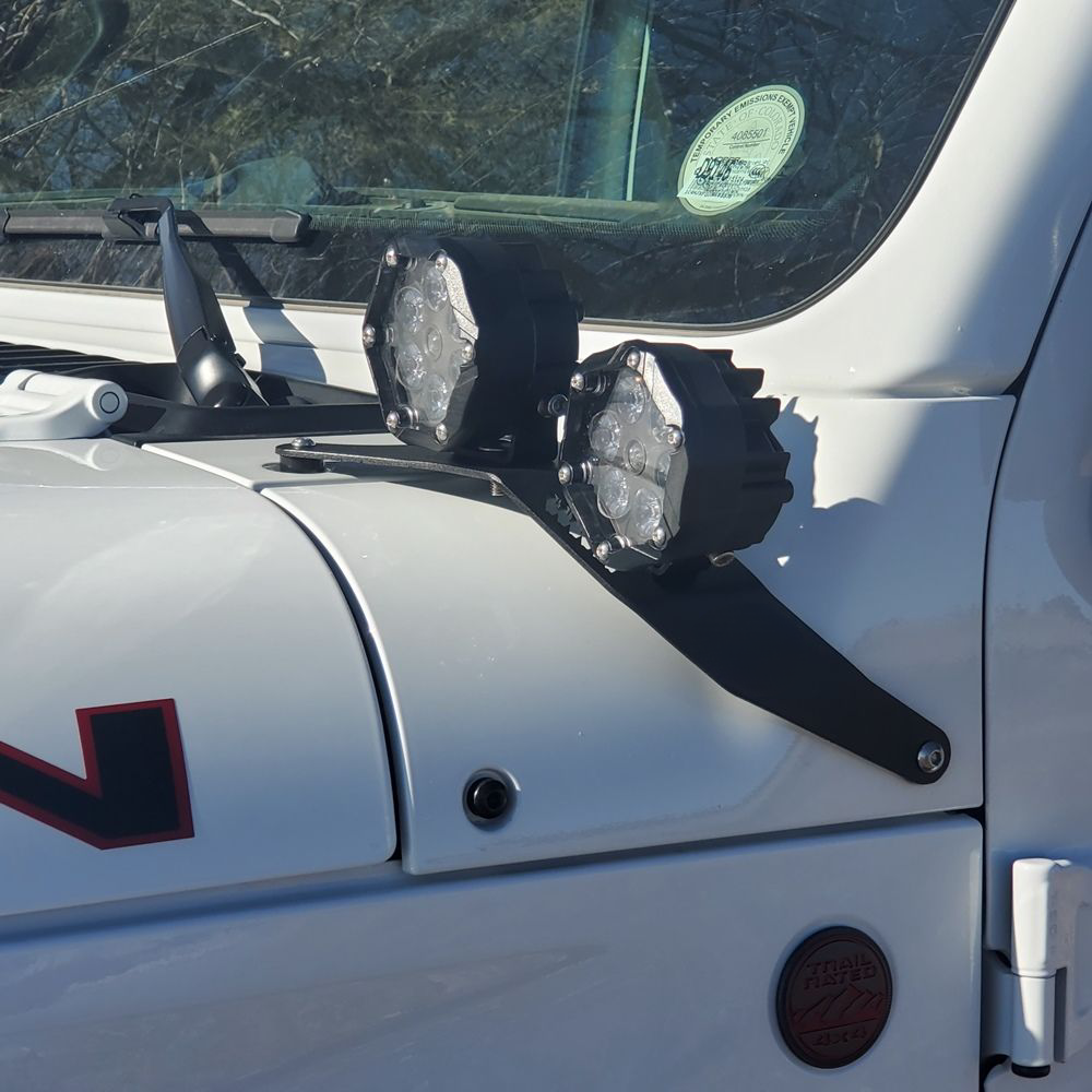 Cowl Double Light Mounting Brackets-Pairs for Jeep Wrangler JL/ JT 18-23