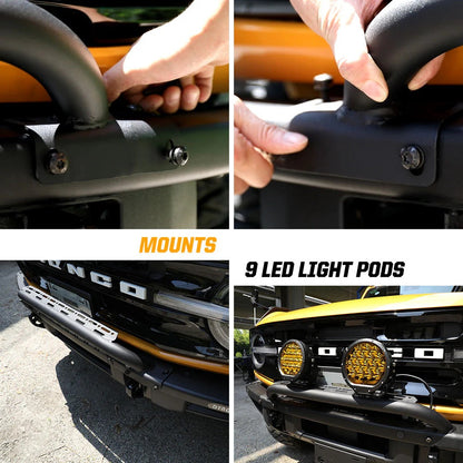 Front Bumper LED Light Mounting Bar For 2021+ Ford Bronco - Modular Bumper