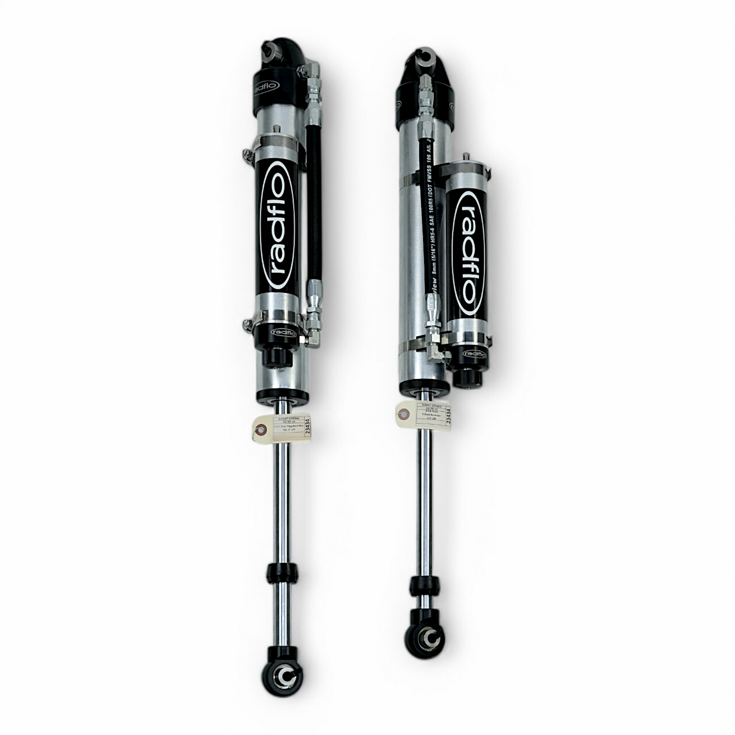 RADFLO OE REPLACEMENT 2.5 SHOCKS WITH REMOTE RESERVOIR AND COMPRESSION ADJUSTER  -JEEP JL FOR 1.5-3.5″ OF LIFT HEIGHT