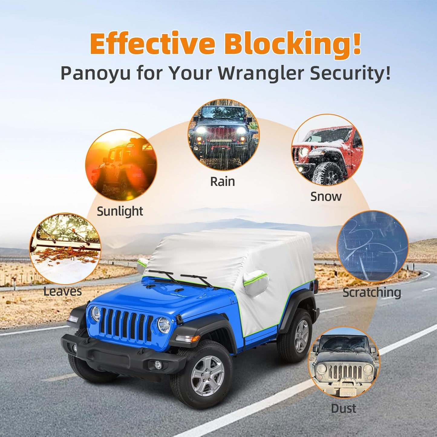 AMR Windproof All Weather Protection Car Cover  For Jeep Wrangler JK/JL -2 Door & 4 door