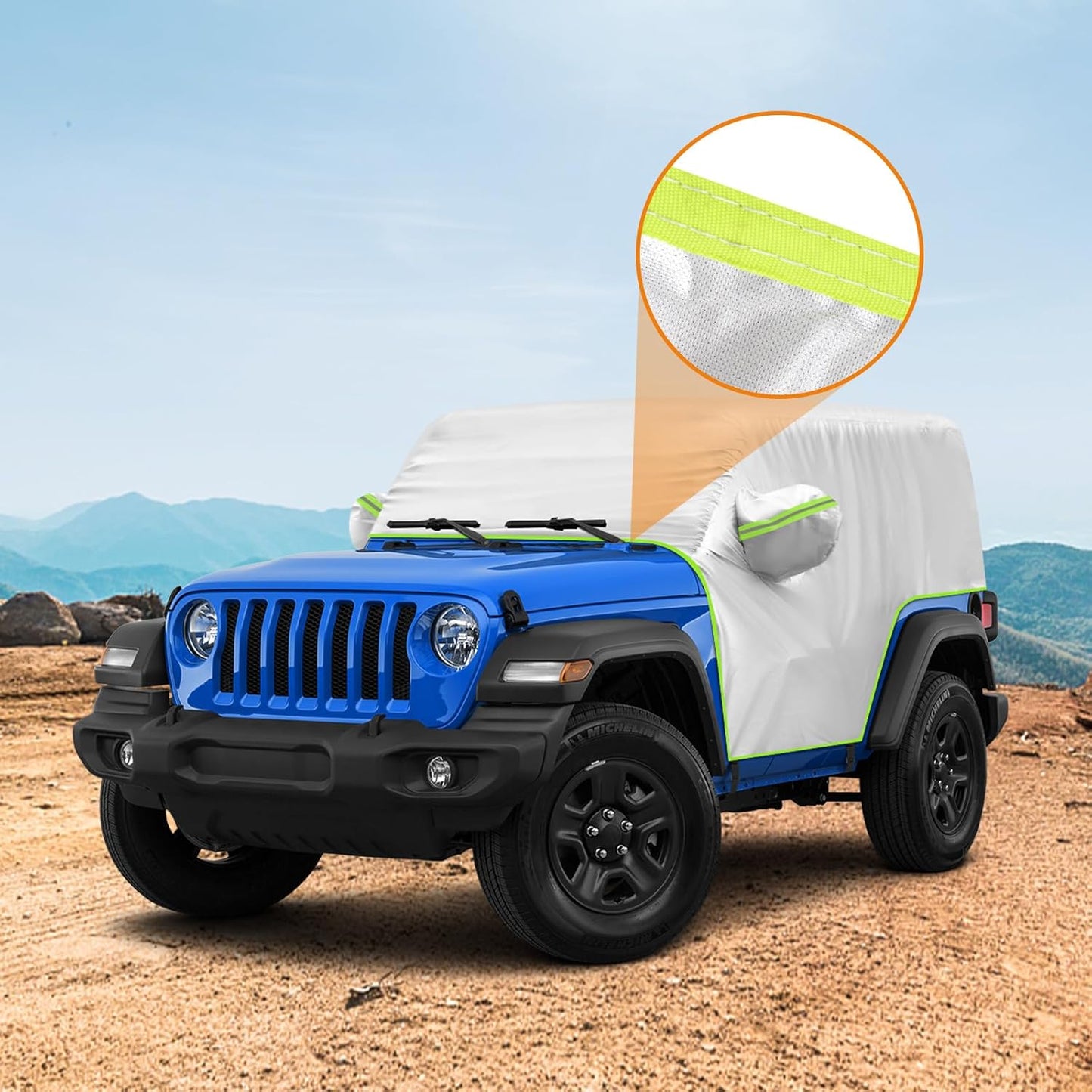 AMR Windproof All Weather Protection Car Cover  For Jeep Wrangler JK/JL -2 Door & 4 door