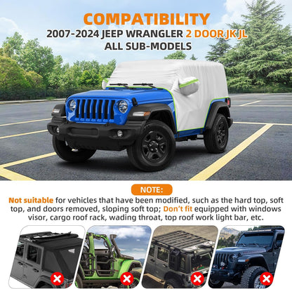 AMR Windproof All Weather Protection Car Cover  For Jeep Wrangler JK/JL -2 Door & 4 door