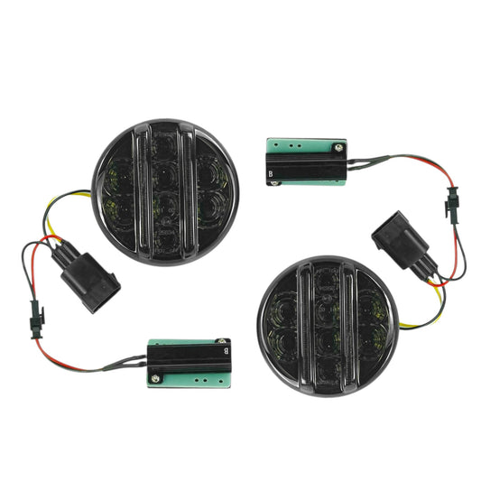 AMR Smoke Tinted LED Front Indicator Parking Light Compatible with Wrangler JK