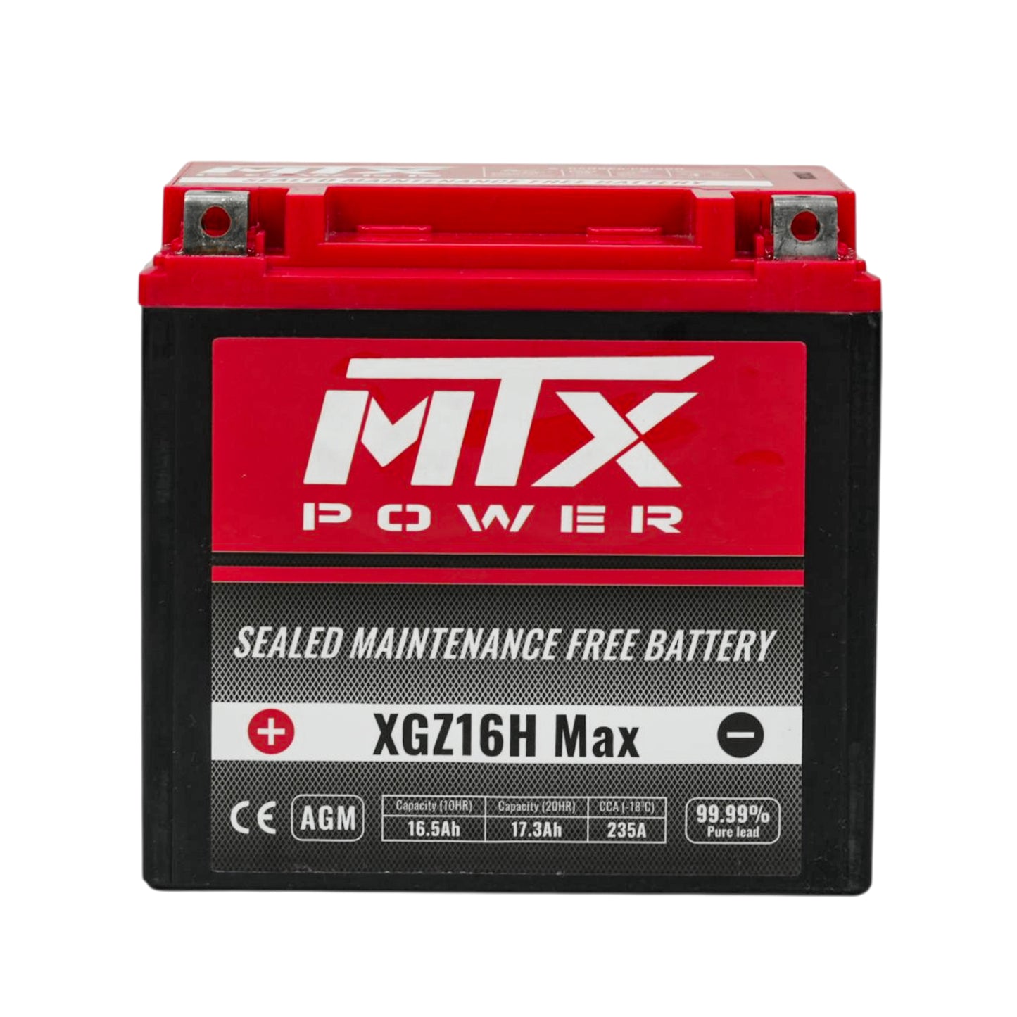 MTX Power- XGZ16H MAX-MF Sealed AGM Auxiliary Battery - 12V  16.5Ah for Jeep Wrangler