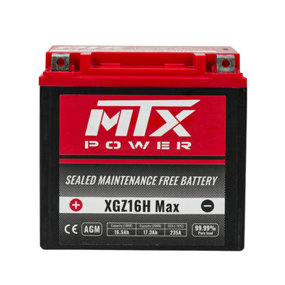MTX Power- XGZ16H MAX-MF Sealed AGM Auxiliary Battery - 12V  16.5Ah for Jeep Wrangler