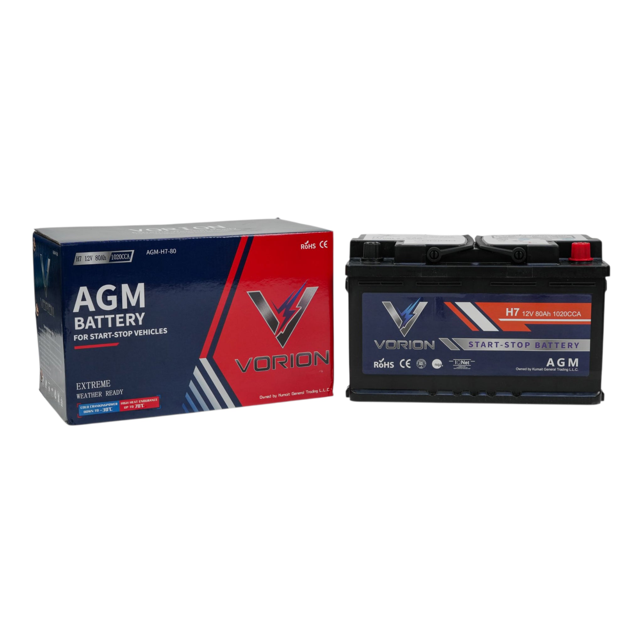 Vorion AGM Sealed Battery H7-80  -12V, 80Ah