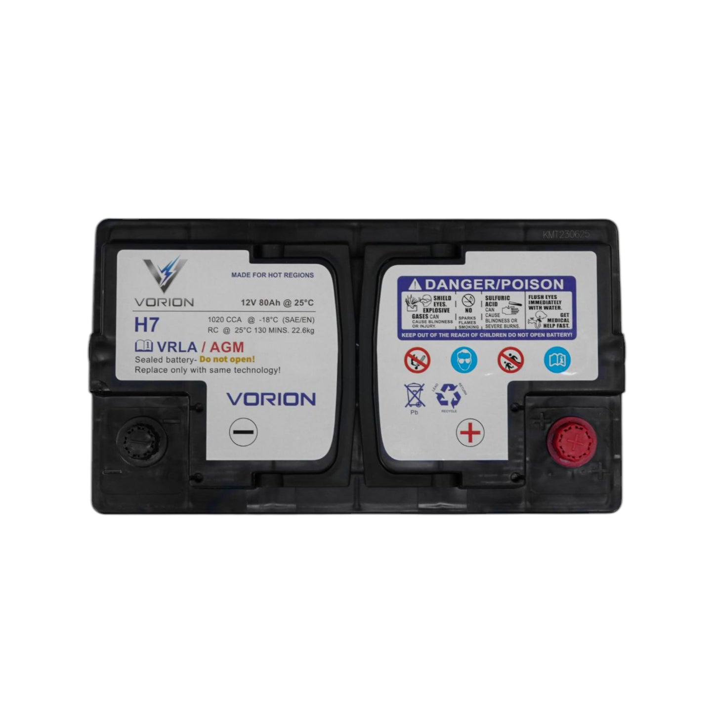 Vorion AGM Sealed Battery H7-80  -12V, 80Ah