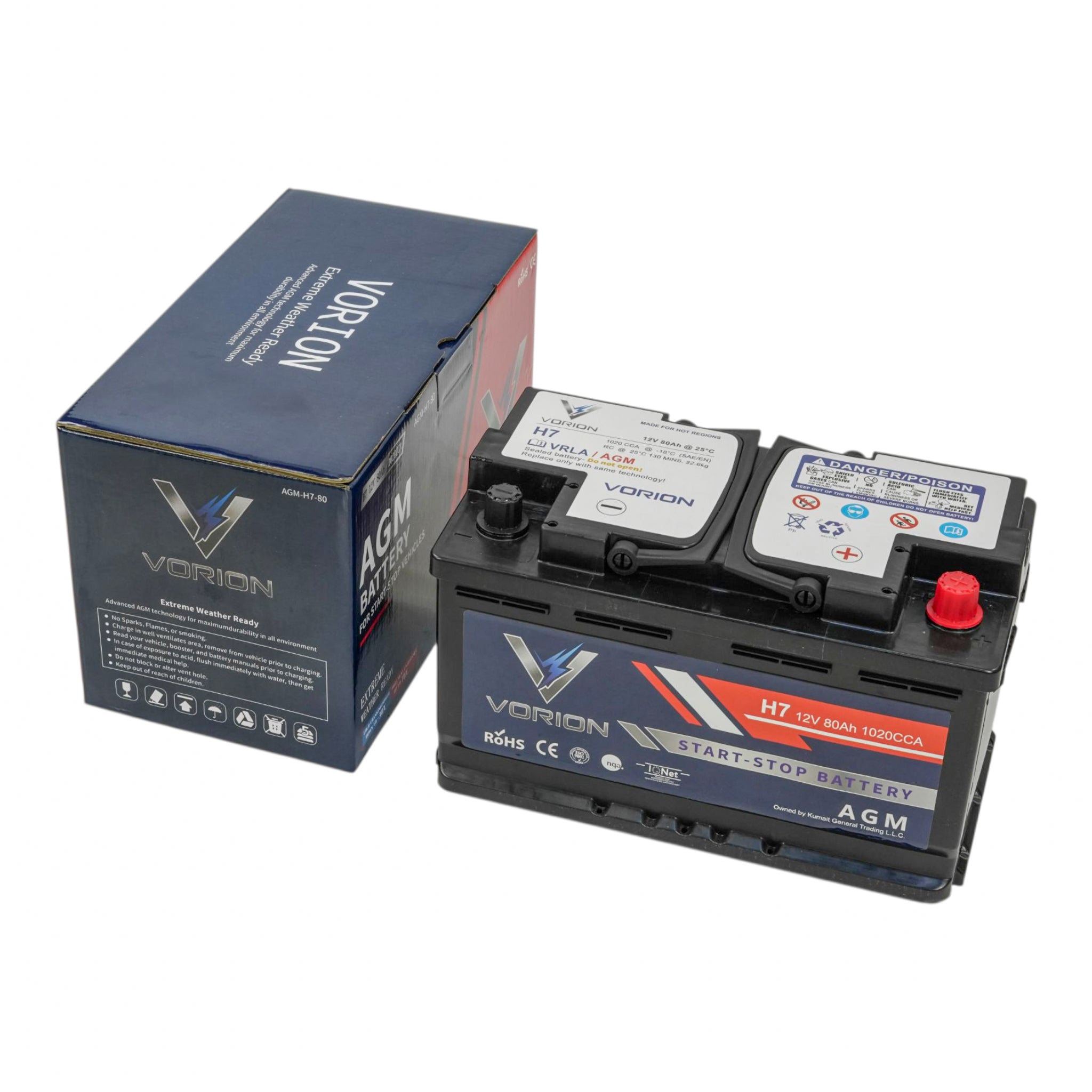 Vorion AGM Sealed Battery H7-80  -12V, 80Ah