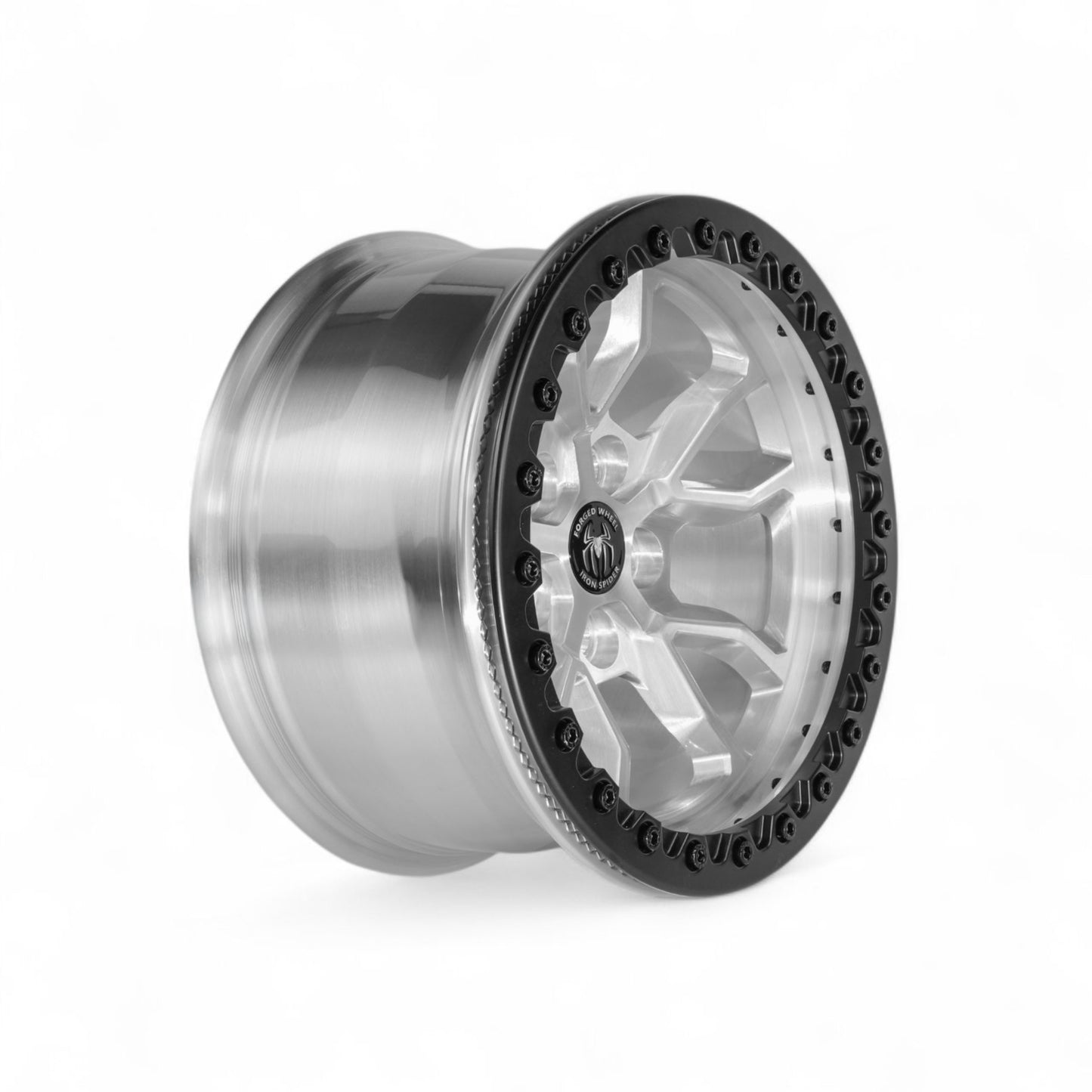Machined Aluminum Iron Spider Forged Aluminum Rims With Mat Black Beadlock  for Jeep Wrangler JK/JL/JT