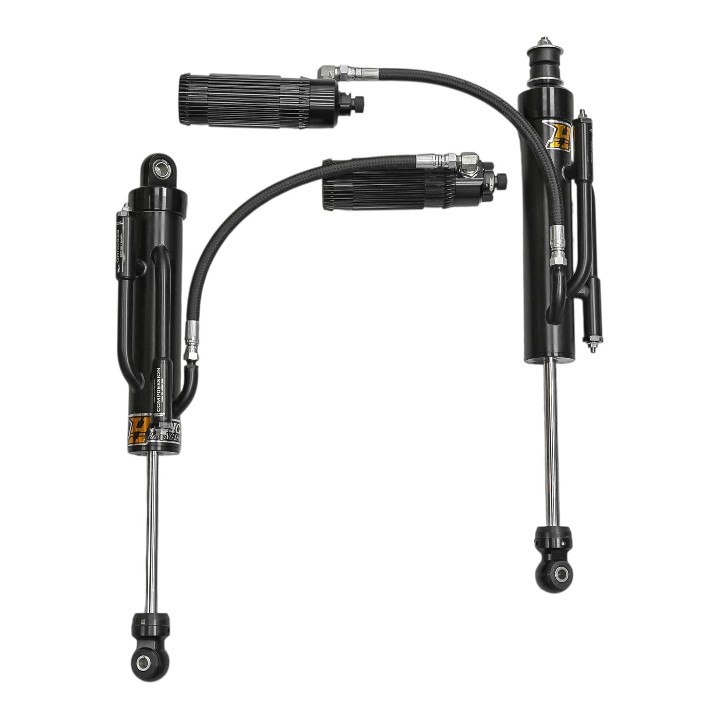 Hurricane Performance Adventure Series 2.5" Double Bypass Racing Shocks with Double adjust Remote Reservoir for Jeep Wrangler JK