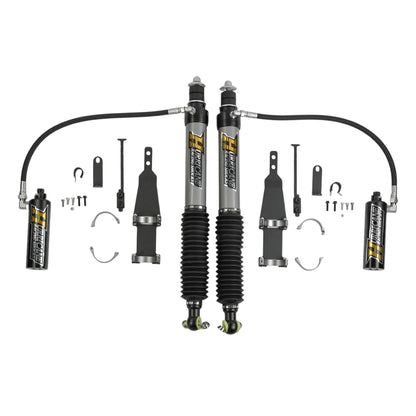 Hurricane Racing Shocks Extreme Series 2.5 Front Coil-Over and 2.5 Monotube Rear Shocks with Remote Reservoir and 3-Way Damping Adjustment for Land Cruiser 250 (2024–2026)