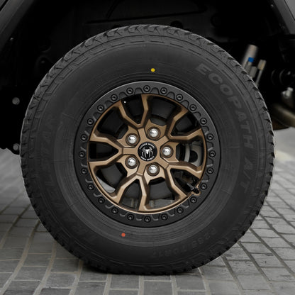 Bronze Iron Spider Forged Aluminum Rims With Mat Black Beadlock for Jeep Wrangler JK/JL/JT