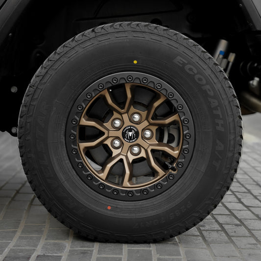Bronze Iron Spider Forged Aluminum Rims With Mat Black Beadlock for Jeep Wrangler JK/JL/JT