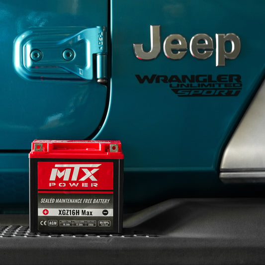 MTX Power- XGZ16H MAX-MF Sealed AGM Auxiliary Battery - 12V  16.5Ah for Jeep Wrangler