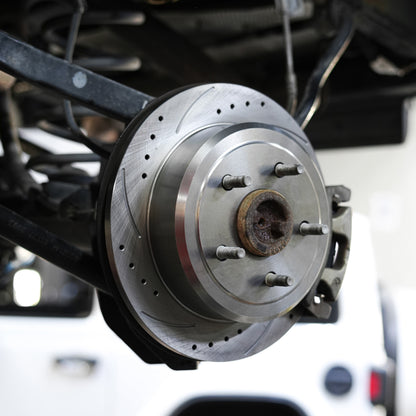 Hurricane Performance Slotted & Drilled Rear Brake Discs For Jeep Wrangler JK