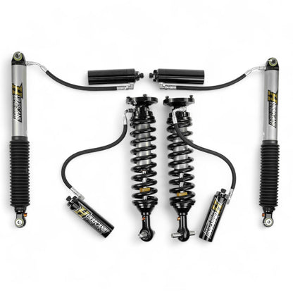 HURRICANE RACING EXTREME SERIES 2.5 FRONT COIL-OVER  & 2.5 MONOTUBE REAR SHOCKS WITH REMOTE RESERVIORS - 3 -WAY (2 COMPESSION + 1 REBOUND) DAMPING ADJUSTMENT FOR FORD F150