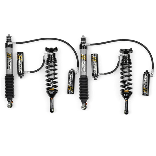HURRICANE RACING EXTREME SERIES 2.5 FRONT COIL-OVER WITH REMOTE RESERVIOR & 2.5 MONOTUBE REAR SHOCKS WITH 3 -WAY (2 COMPESSION + 1 REBOUND) DAMPING ADJUSTMENT FOR TOYOTA FJ, PARADO & LEXUS