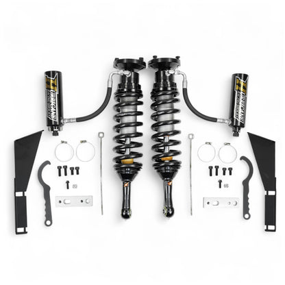HURRICANE RACING EXTREME SERIES 2.5 FRONT COIL-OVER WITH REMOTE RESERVIOR & 2.5 MONOTUBE REAR SHOCKS WITH 3 -WAY (2 COMPESSION + 1 REBOUND) DAMPING ADJUSTMENT FOR TOYOTA FJ, PARADO & LEXUS