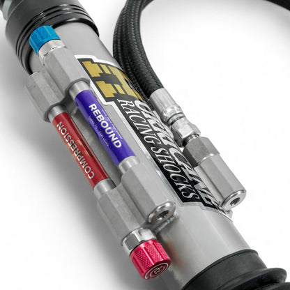 HURRICANE  RACING EXTREME SERIES 2.5 DUEL COMPRESSION ADJUST & SINGLE REBOUND ADJUST  FRONT COIL-OVER SHOCKS & 2.5 REAR EXTERNAL DUEL  BYPASS SHOCKS ( 1-2 " Lift) FOR FJ CRUISER PRADO, 4RUNNER AND FORTUNER