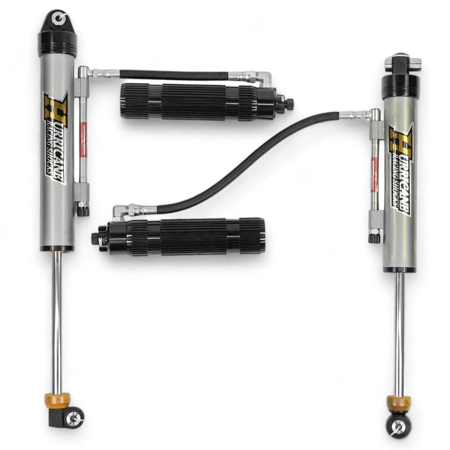 Hurricane Racing Extreme Series 2.5", Single Tube Bypass Shocks with Remote Reservoir for Jeep Wrangler JL,JT & 392