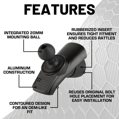 BulletPoint A-Pillar Grab Bar Mount with 20mm Ball for Jeep Wrangler JL/JLU & JT  2024+