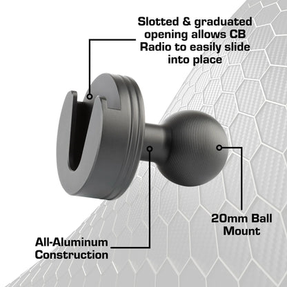 Bulletpoint Aluminum CB Radio Holder with 20mm Ball Mount