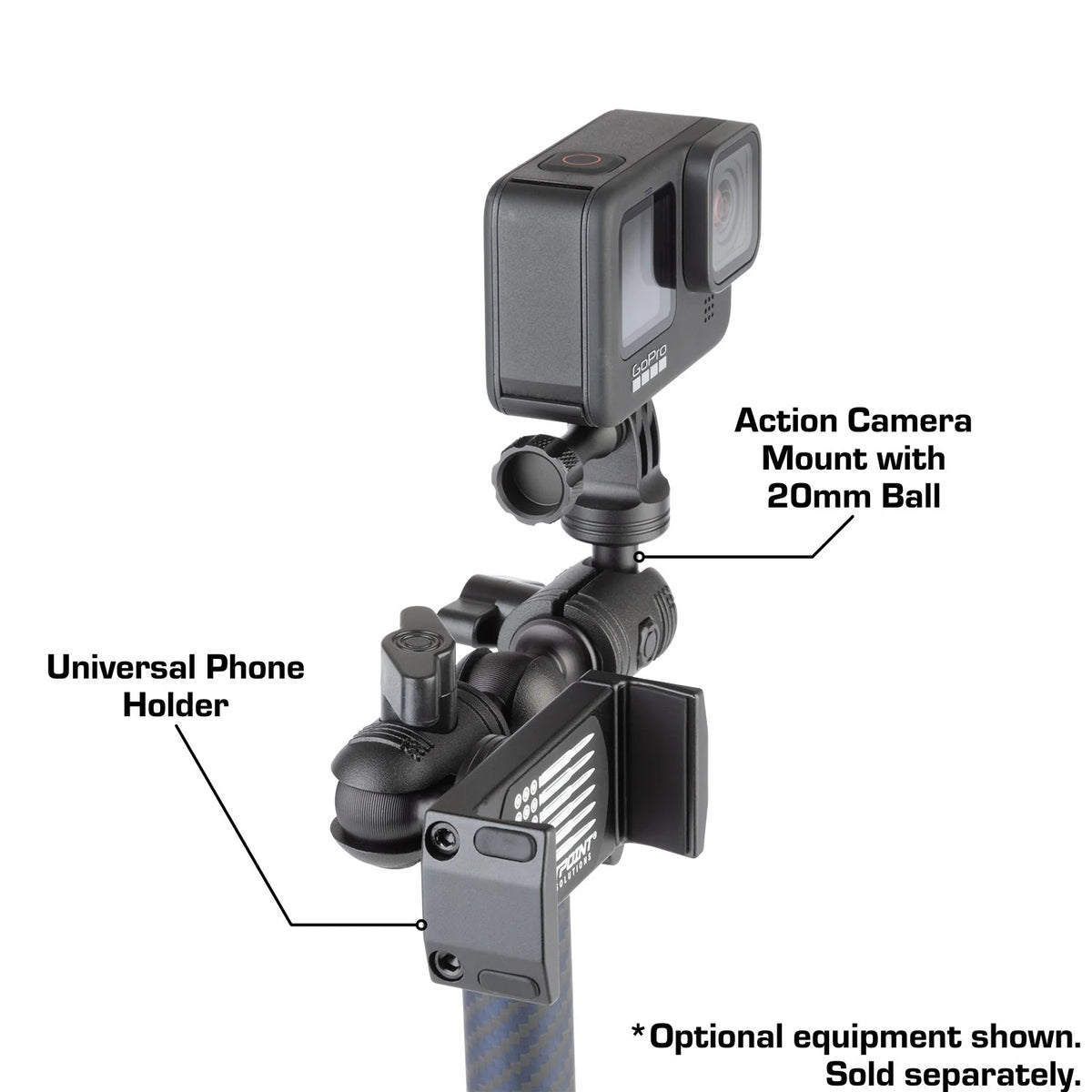 Bullet Point 3-Way Connector - Single 20mm Ball Mount + Dual 20mm Connector Ends