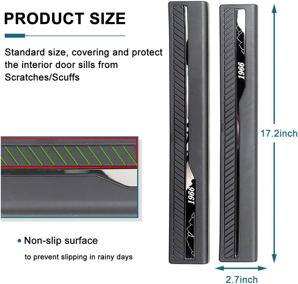 Door Sill Guards Protector Kit for 2021 - 23 Ford Bronco 2 DOOR