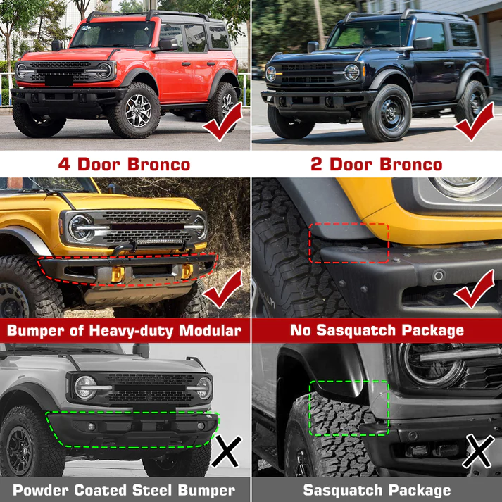 Front Bumper Mudflaps for Ford Bronco 2021+