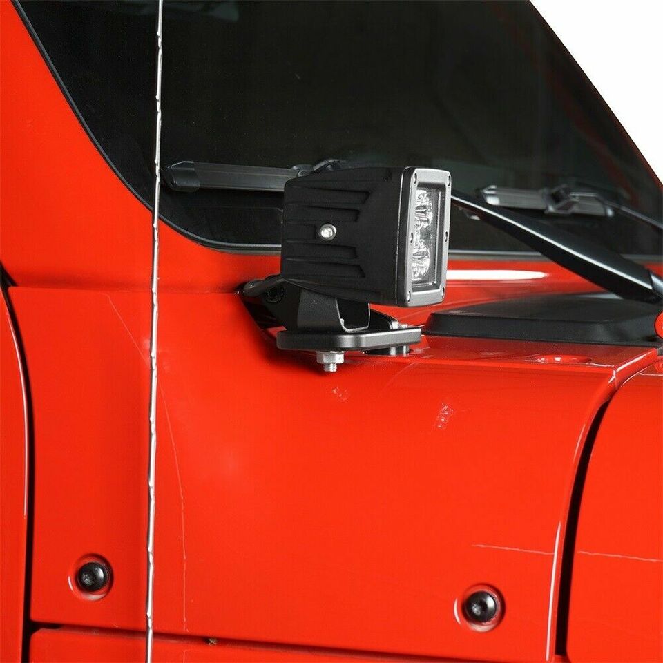 A-Pillar Light Mounting Brackets-Pairs for Jeep Wrangler JL/ JT 18-23