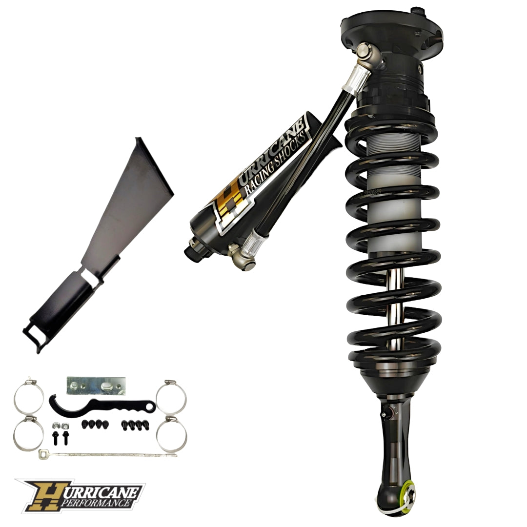 HURRICANE PERFORMANCE EXTREME SERIES 2.5 DUEL COMPRESSION ADJUST & SINGLE REBOUND ADJUST  FRONT COIL-OVER SHOCKS & 2.5 REAR EXTERNAL DUEL  BYPASS SHOCKS ( 1-2 " Lift) FOR FJ CRUISER PRADO, 4RUNNER AND FORTUNER
