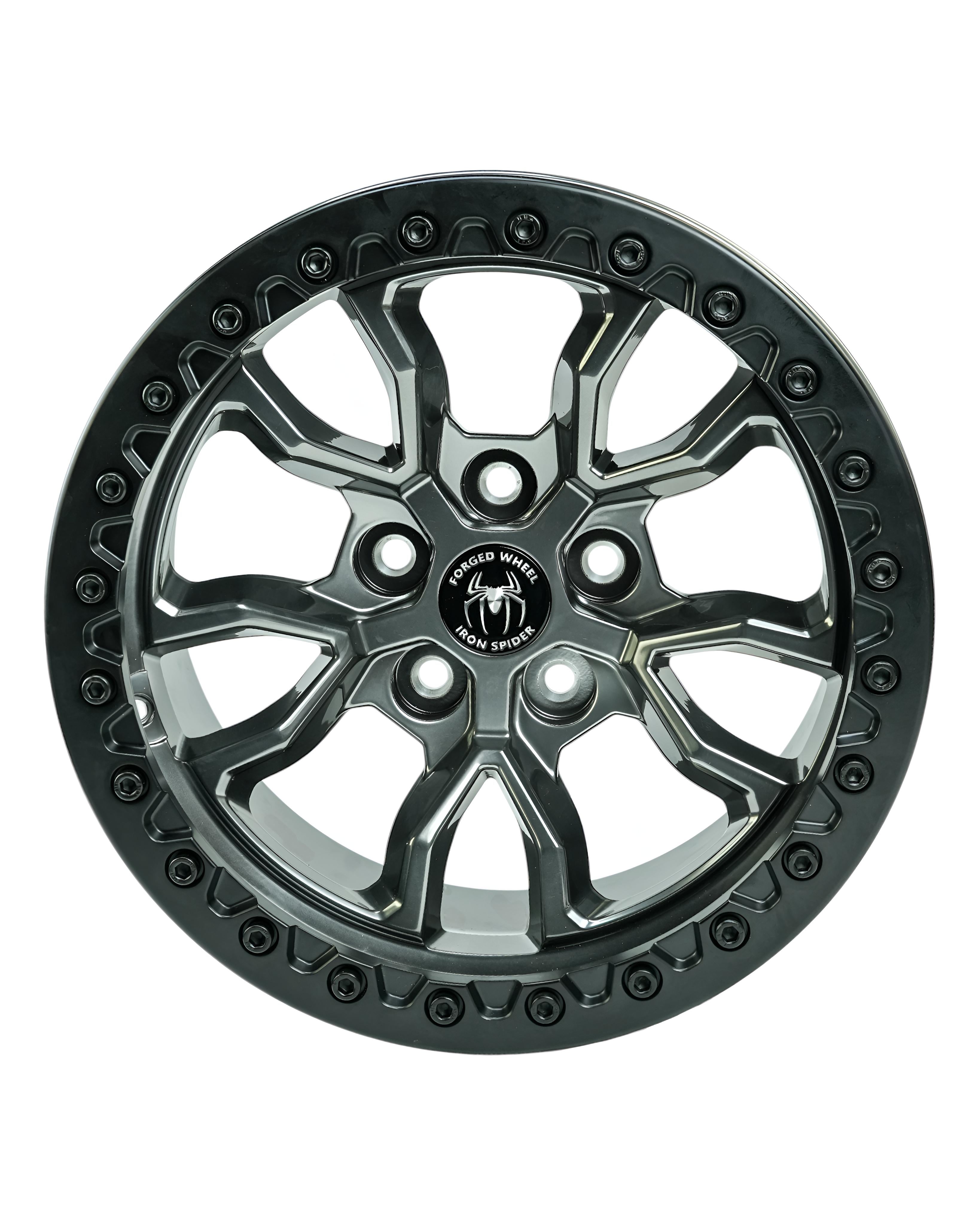 Spider Banded Rims Hyper Black Iron Spider Forged Aluminum Rims With Mat Black Beadlock f ...