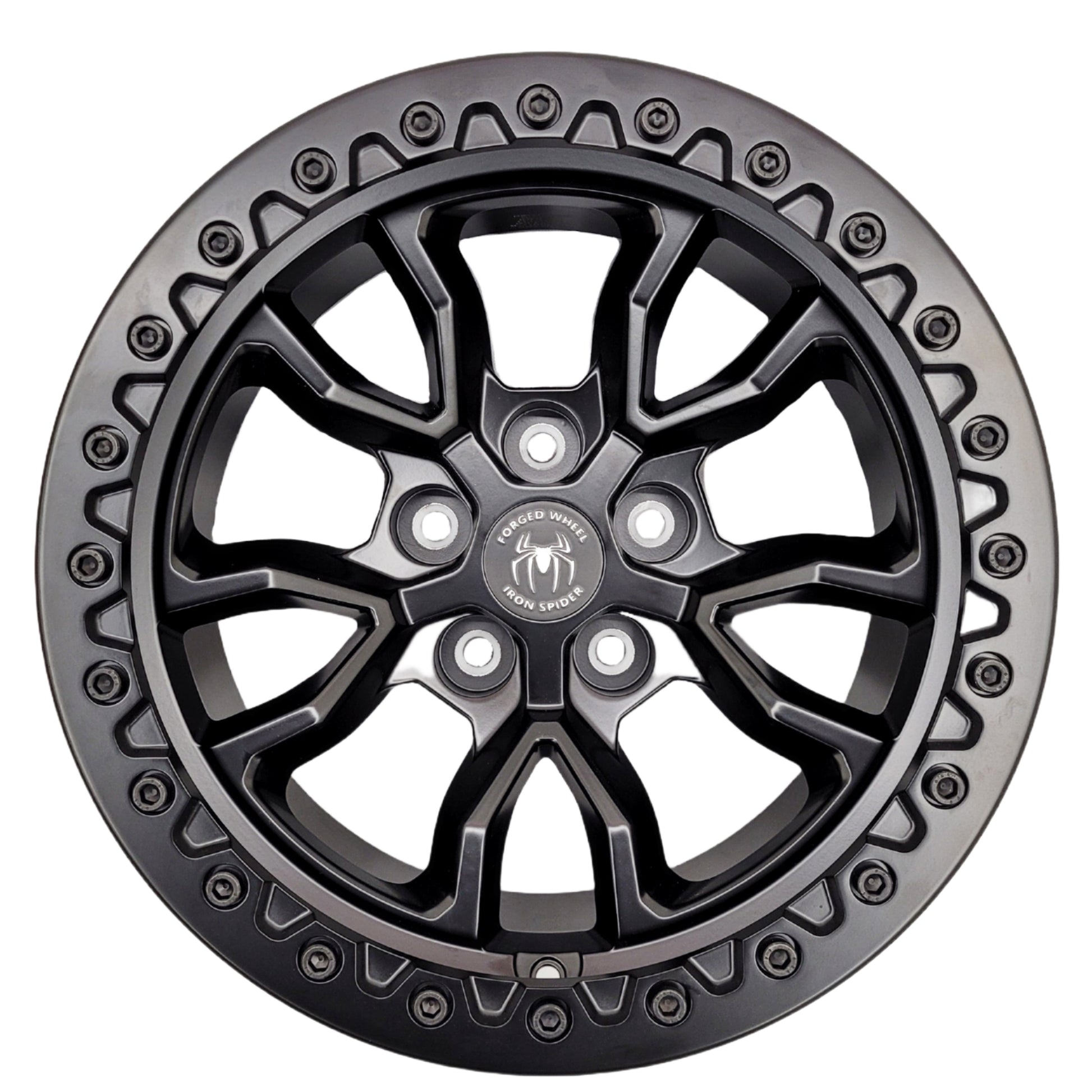 Iron Calendar Rims Satin Black Iron Spider Forged Aluminum Rims With Mat Black Beadlock f ...
