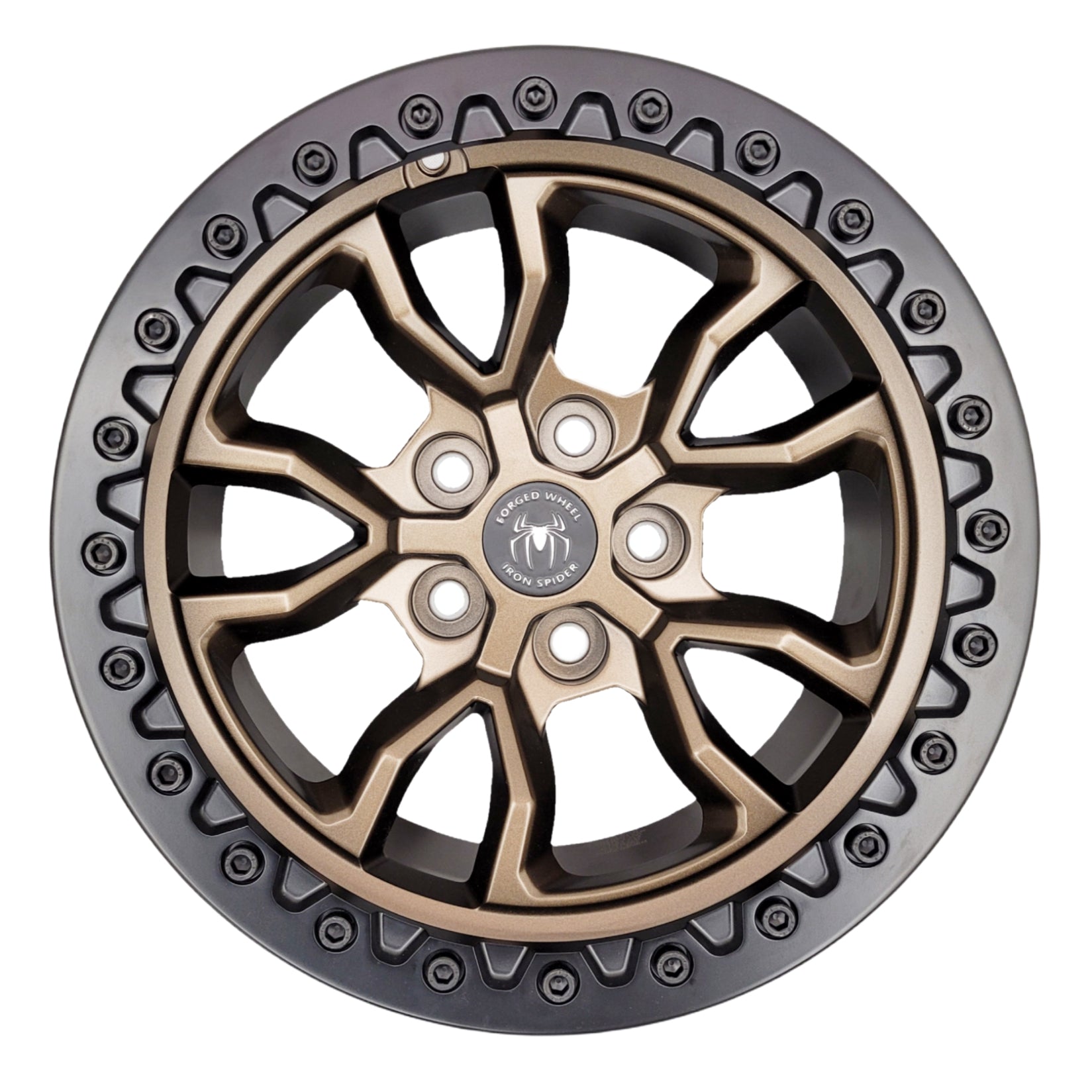 Bronze Iron Spider Forged Aluminum Rims With Mat Black Beadlock for Je ...