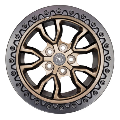 Bronze Iron Spider Forged Aluminum Rims With Mat Black Beadlock for Jeep Wrangler JK/JL/JT